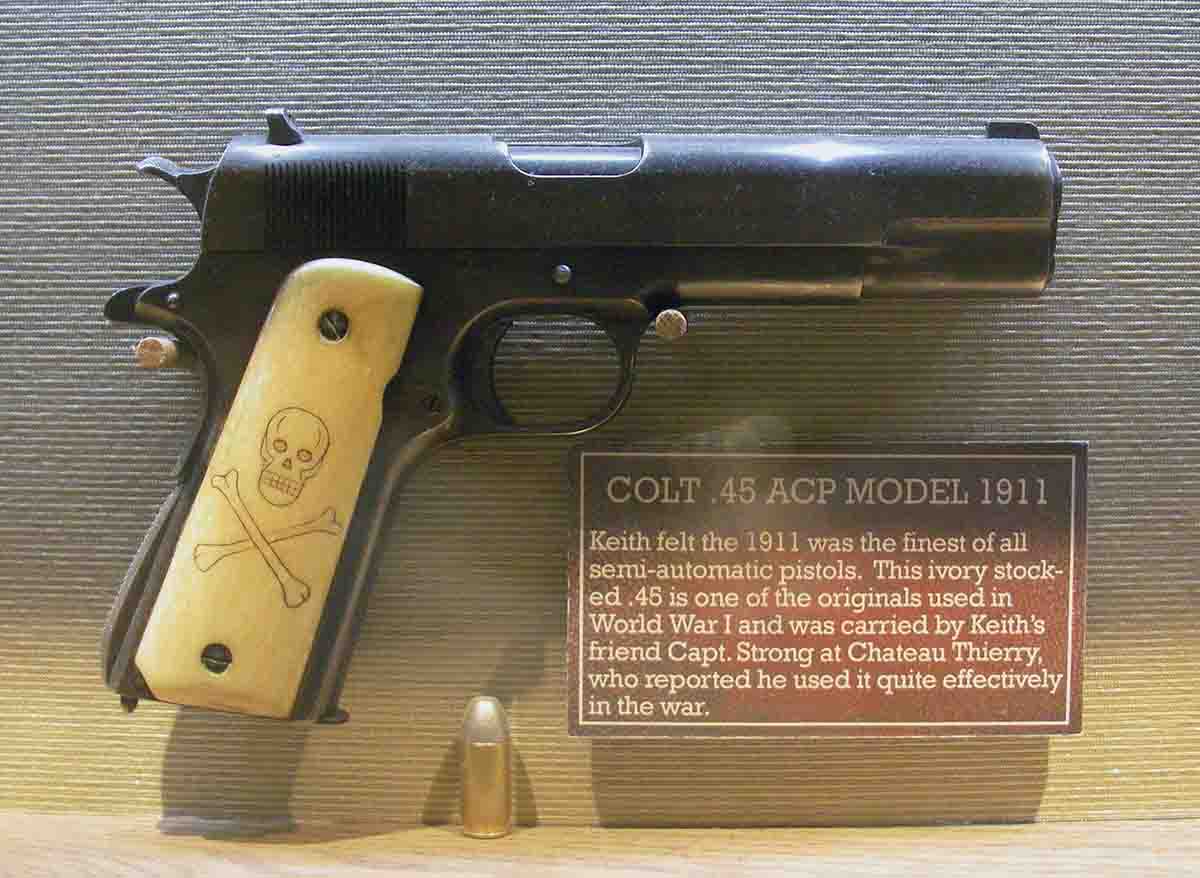 This ivory-handled Colt Model 1911 .45 ACP saw use in World War I